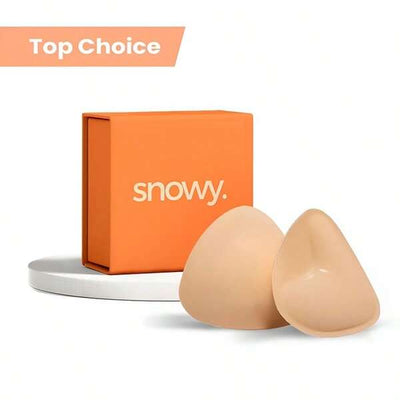 SNOWY Sticky Inserts Bra, Reusable Invisible Silicone Push Up Breast Enhancer Pads, Soft Comfort Lift Adhesive Chest Inserts, Instant Bust Boost Non-Slip Washable Bra Padding, Women Lingerie Accessory For Daily, Sports Bra, Swimsuit & Halloween Gift